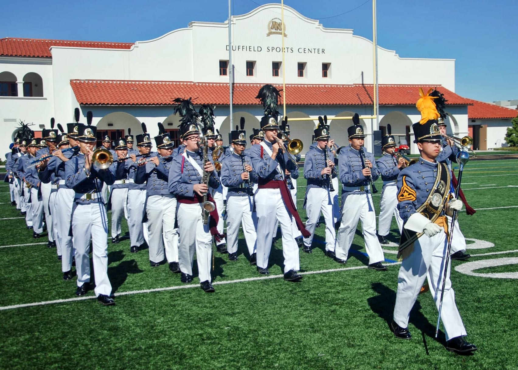 Military band performs at boarding school JROTC military review