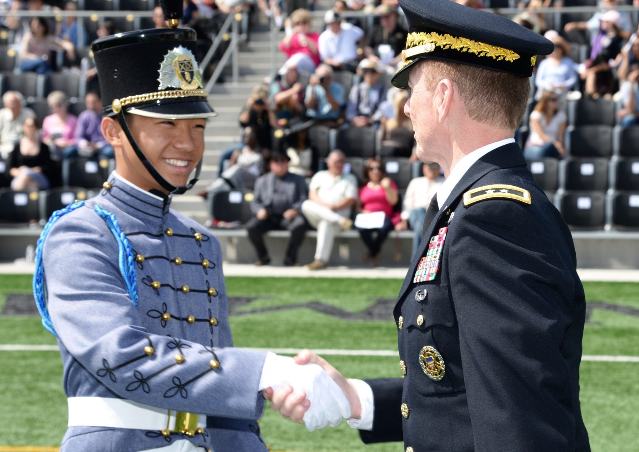 Gala Weekend Awards - MG Bartell and Cadet shaking hands