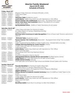 WFW 22 Final Schedule