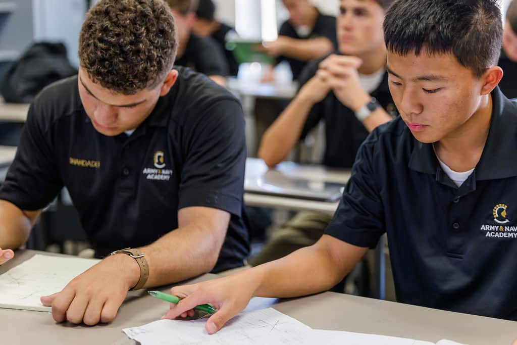students learning