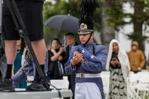 student in military uniform